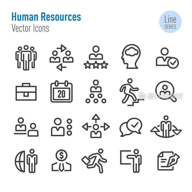 Human Resources Icons - Vector Line Series